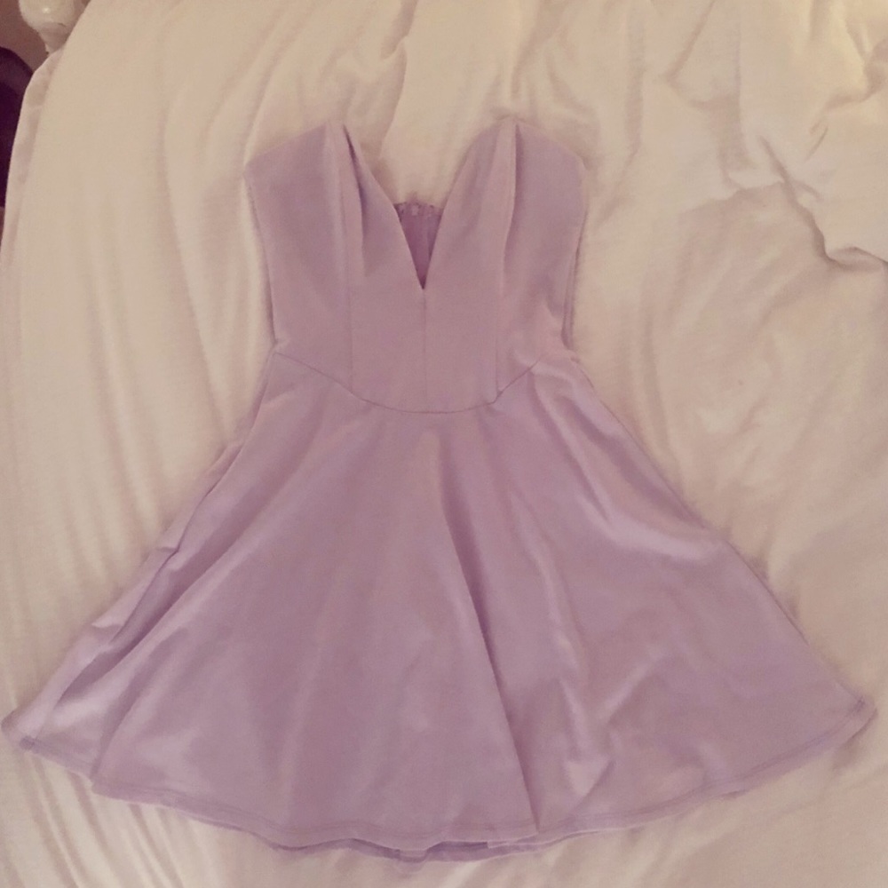 Lavender Strapless Mini Dress